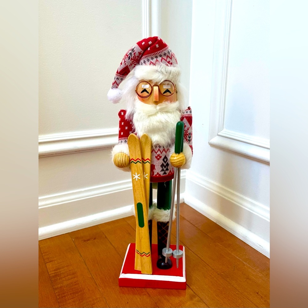 NEW 2021 Wondershop Nutcracker - Ski Santa Christmas Holiday 14" Wood Nu…